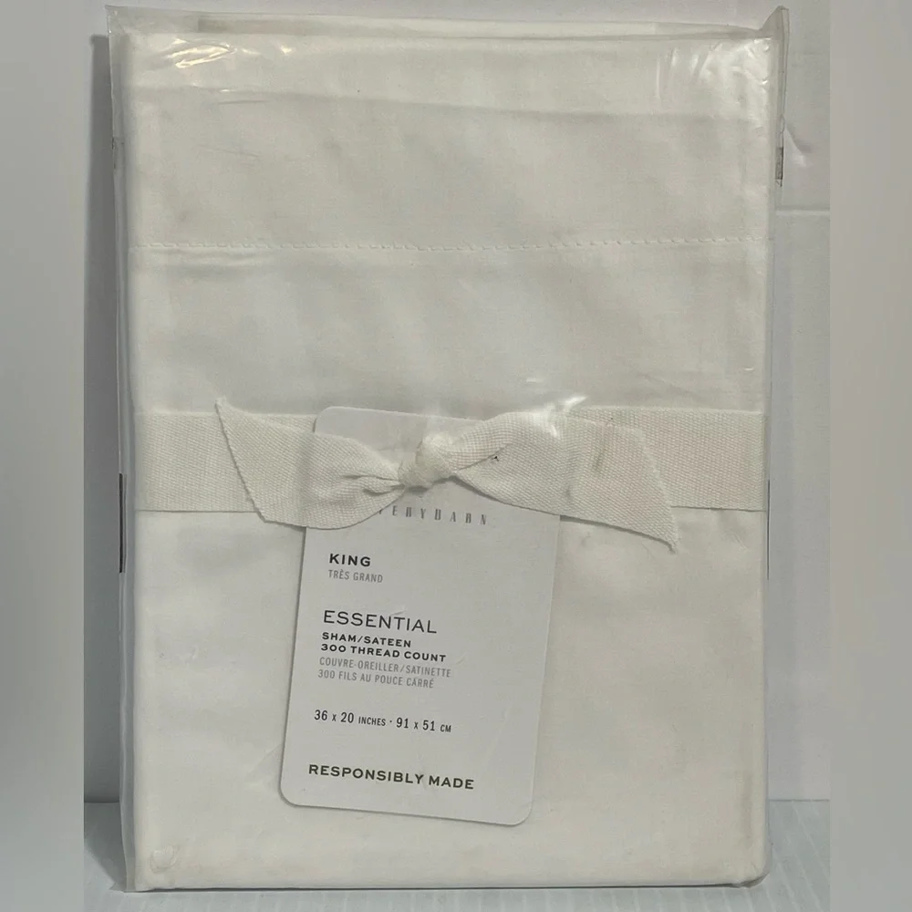 Pottery Barn Essential Sateen King Sham white